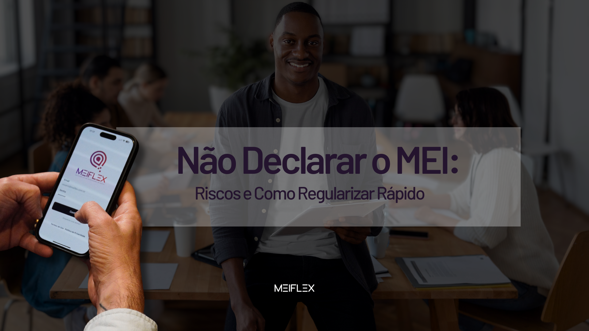 Tela do app Meiflex com lembrete de declaração anual do MEI